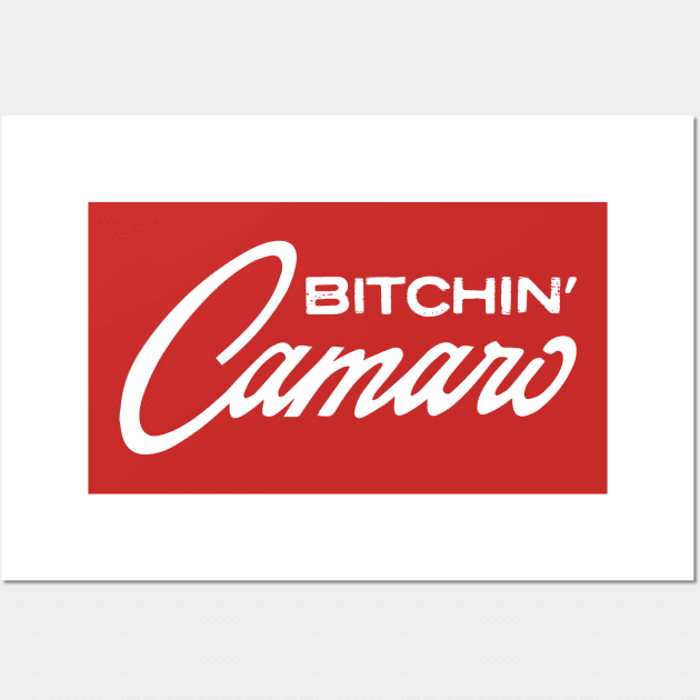 Bitchin’ Camaro White Wall Art by Fresh Fly Threads